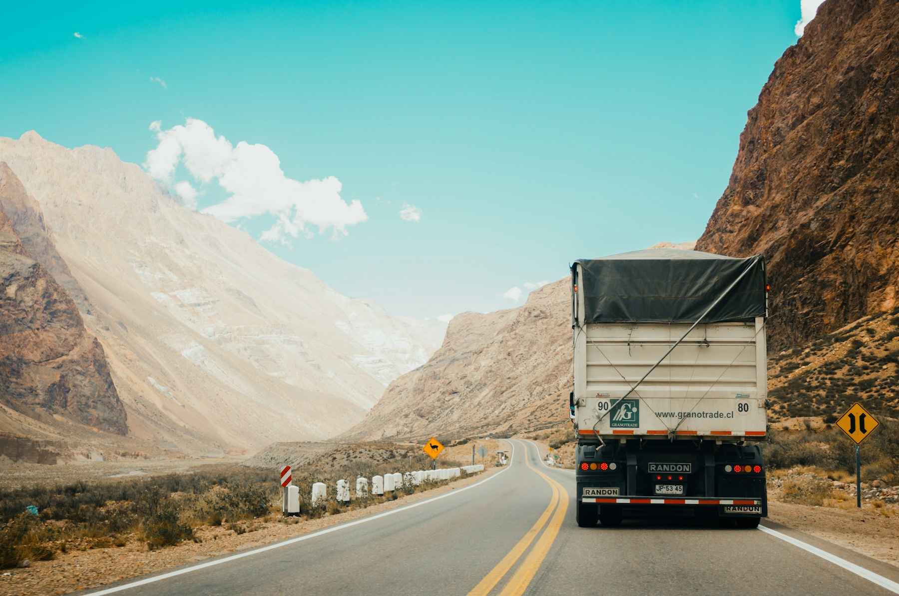 Refrigerated truck on an open highway